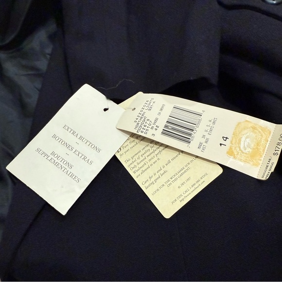 Vintage Evan Picone Women's Black Suit Jacket-Blazer 100% New Wool Size 14 90’s - Picture 8 of 10